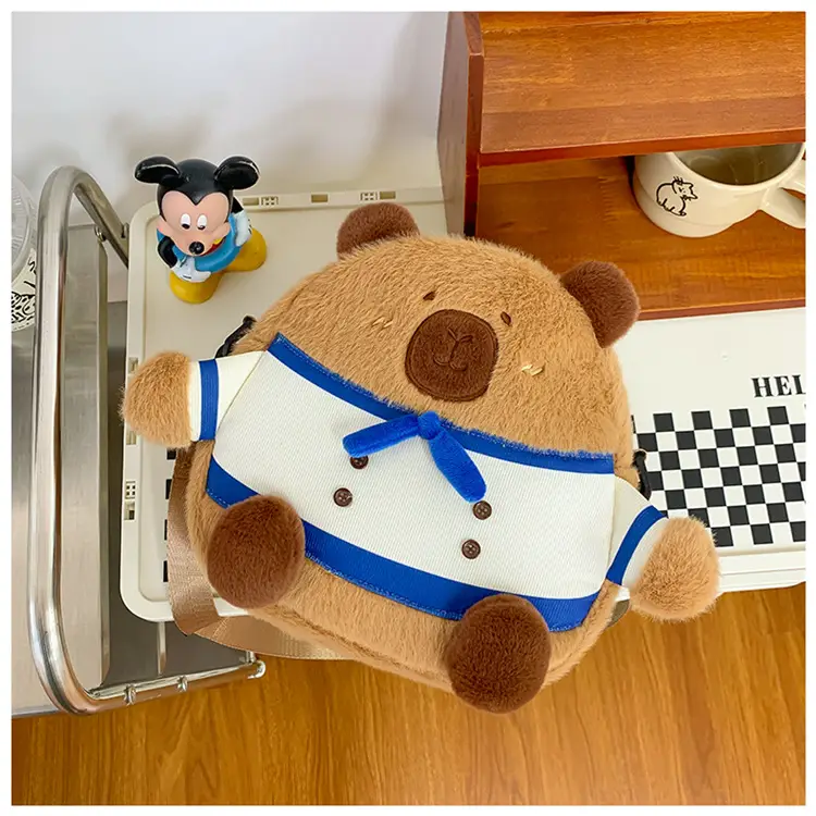 Cute Plush Shoulder Bag with Capybara Design — feature 27