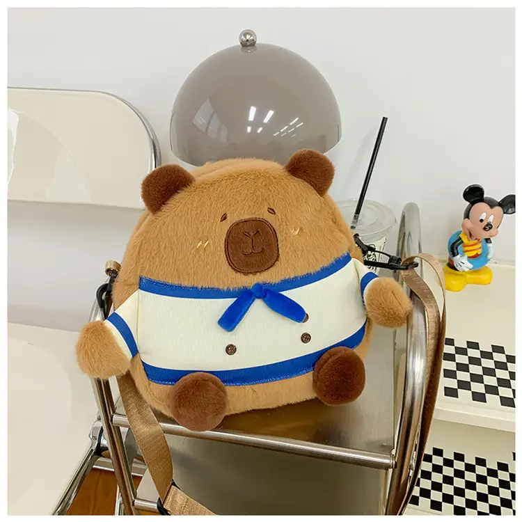 Cute Plush Shoulder Bag with Capybara Design — feature 28