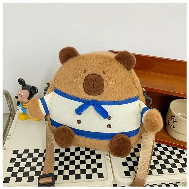 Cute Plush Shoulder Bag with Capybara Design — feature 29