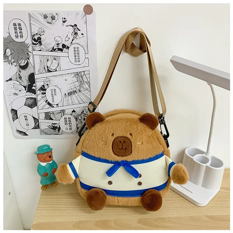 Cute Plush Shoulder Bag with Capybara Design — feature 30