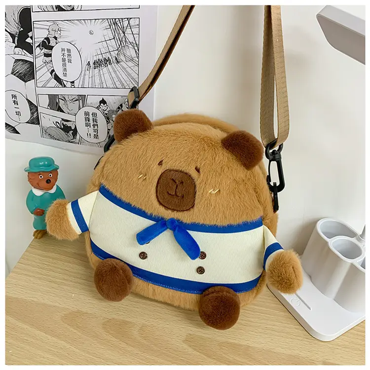 Cute Plush Shoulder Bag with Capybara Design — feature 31
