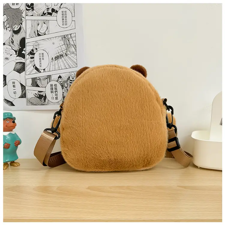 Cute Plush Shoulder Bag with Capybara Design — feature 34