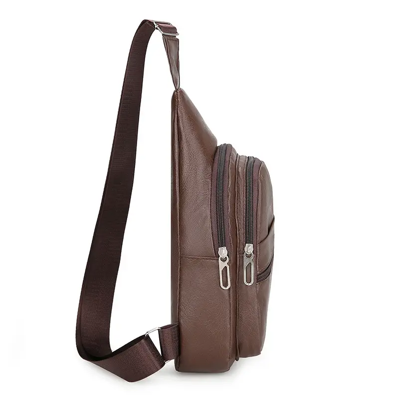 Men's Waterproof Korean Style Shoulder Bag Brown - Image 9
