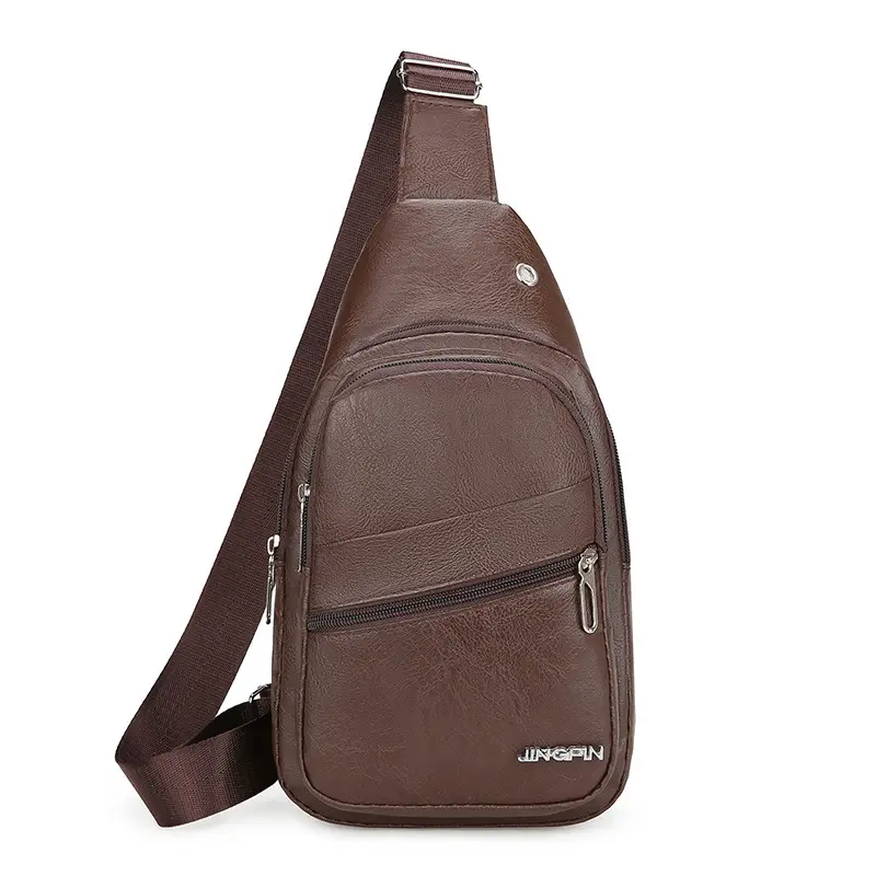 Men's Waterproof Korean Style Shoulder Bag Brown - Image 11