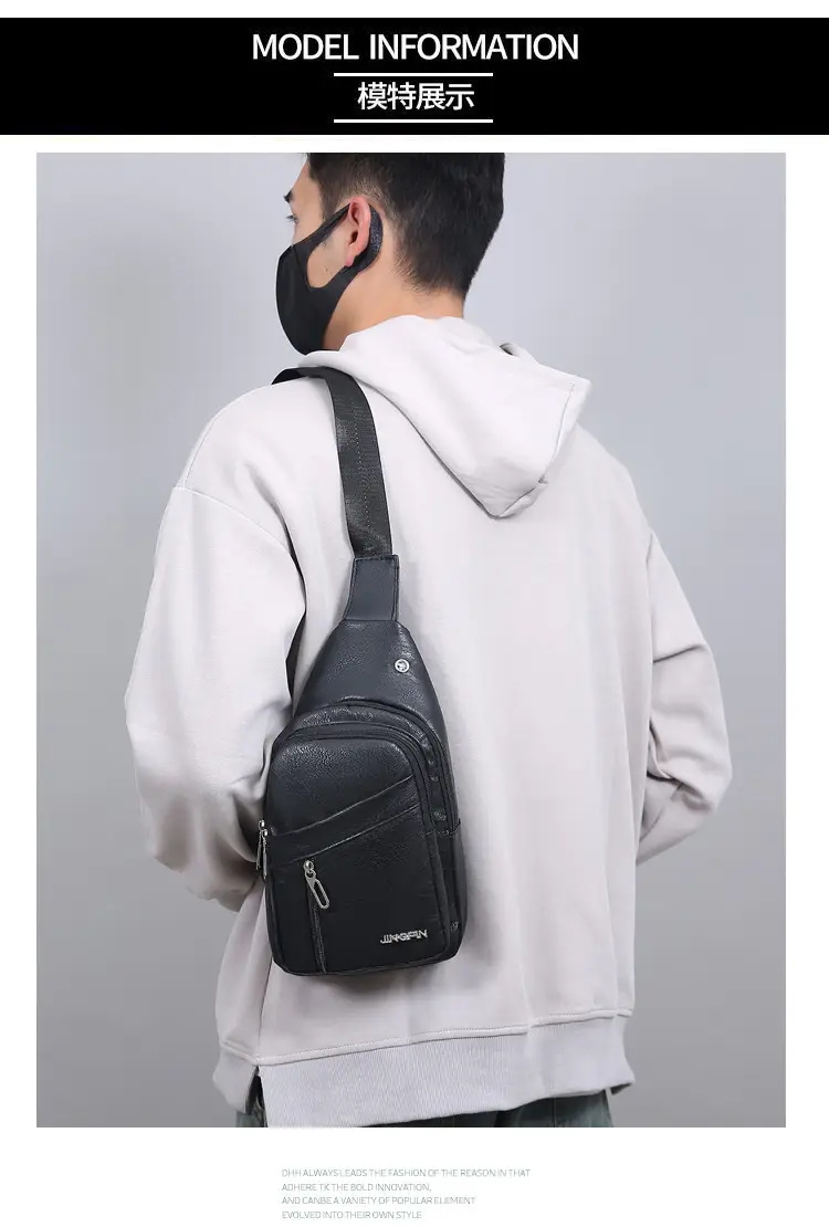 Men's Waterproof Korean Style Shoulder Bag Brown — feature 6