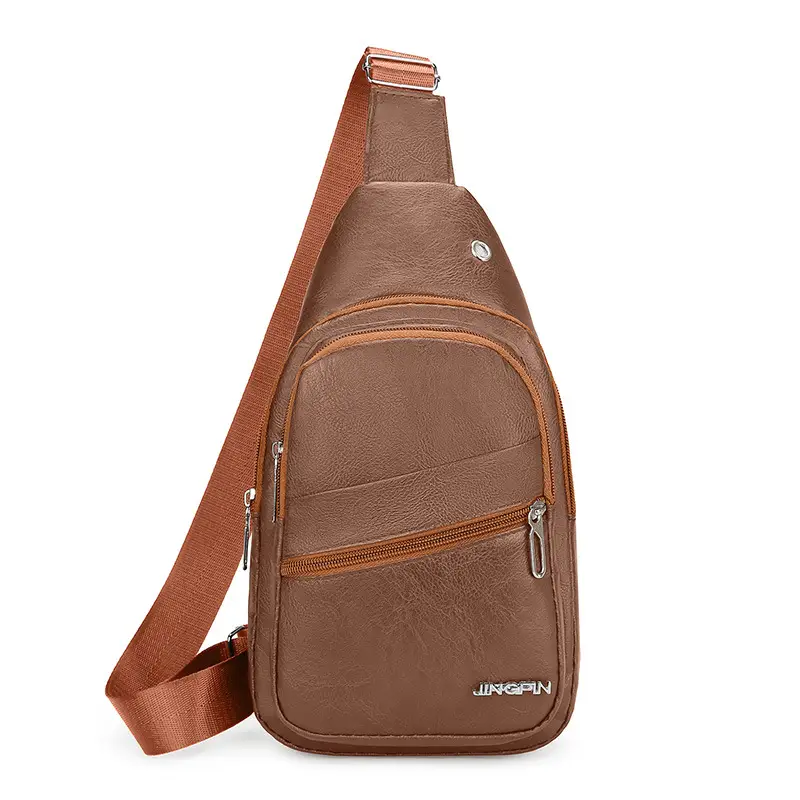 Men's Waterproof Korean Style Shoulder Bag Brown - Image 2