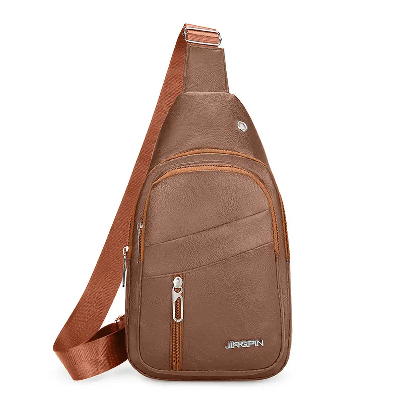 Men's Waterproof Korean Style Shoulder Bag Brown - Image 5