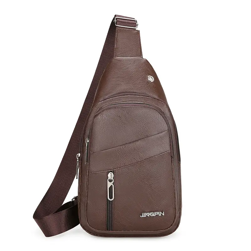 Men's Waterproof Korean Style Shoulder Bag Brown - Image 6