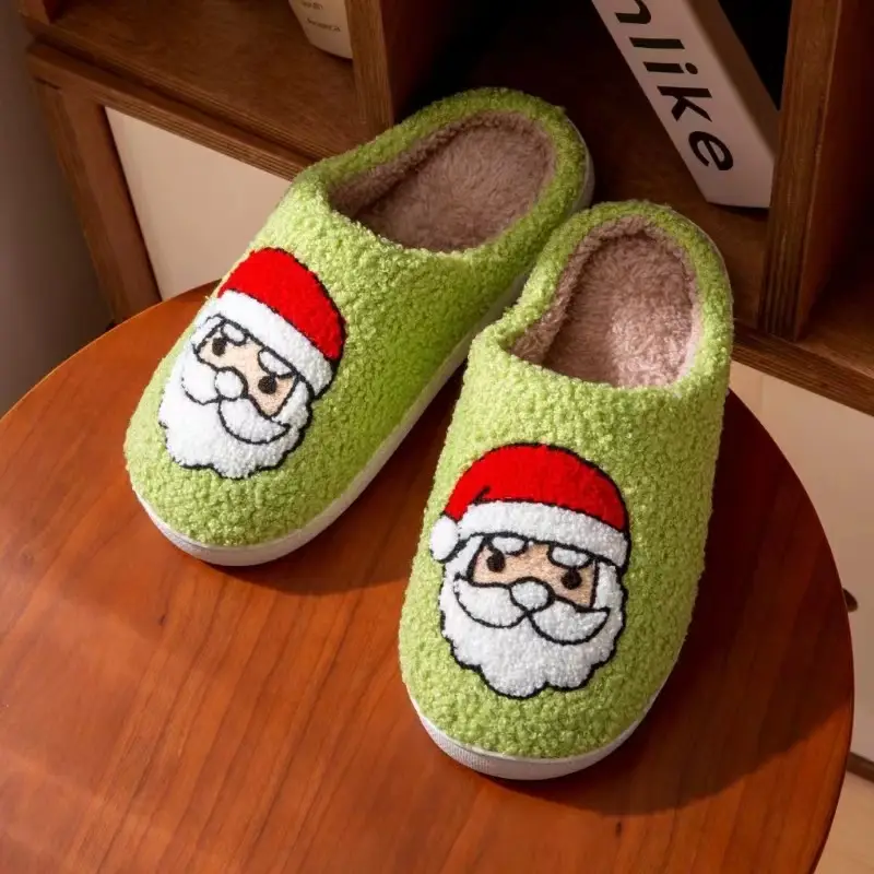 New cross-border Christmas tree foreign trade cotton slippers lovers autumn and winter home indoor soft bottom warm fleece-lined parent-child slippers — feature 19