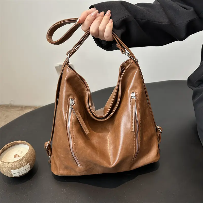 Black Leather Shoulder Crossbody Bag for Women - Image 4