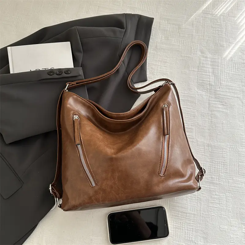 Black Leather Shoulder Crossbody Bag for Women - Image 5