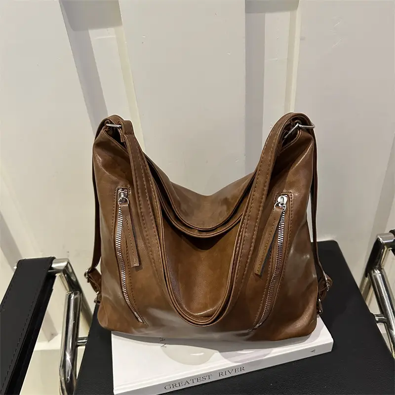 Black Leather Shoulder Crossbody Bag for Women - Image 3