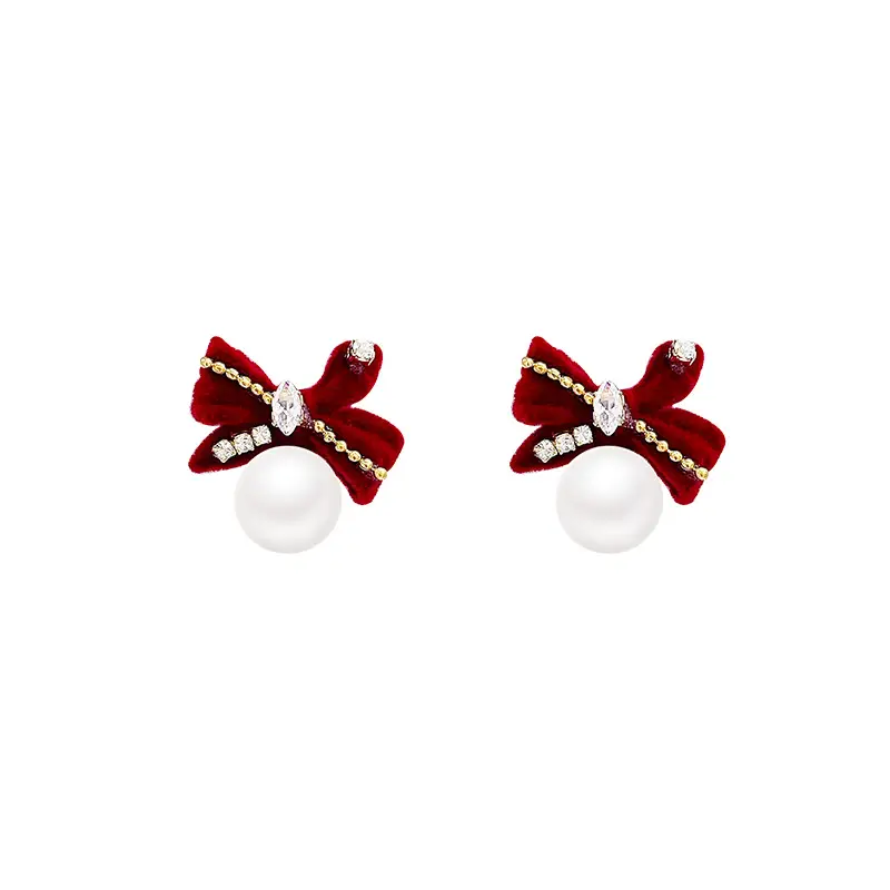 Female Zircon Geometric Pearl Earrings Autumn Winter 2024 - Image 28