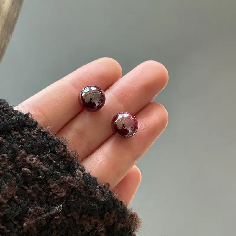 Female Zircon Geometric Pearl Earrings Autumn Winter 2024 - Image 3