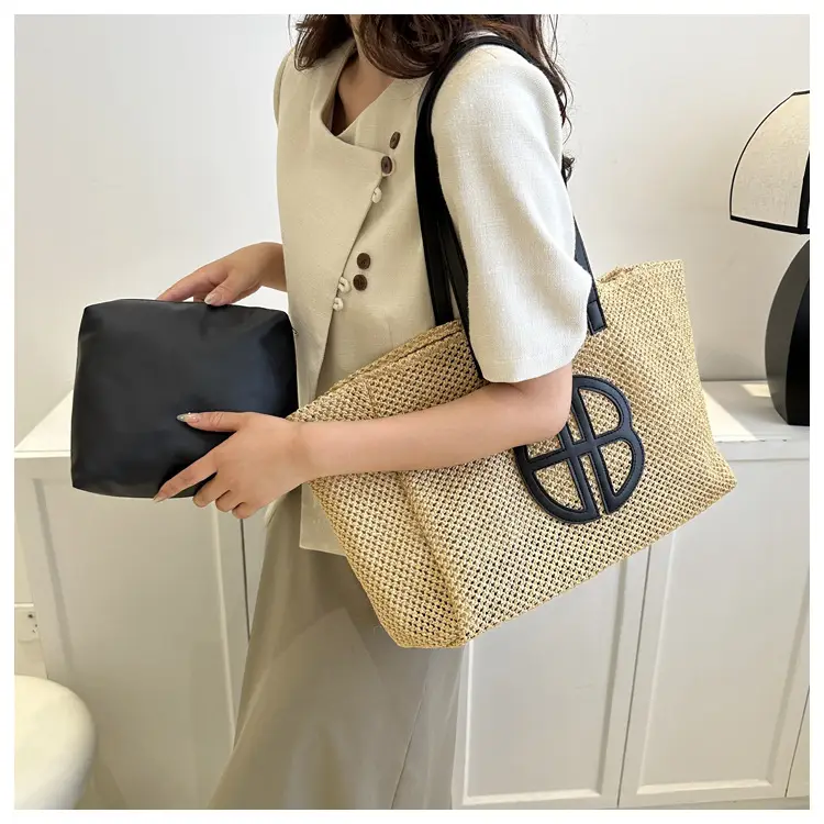 2024 New Woven Straw Shoulder Bag with Logo — feature 14