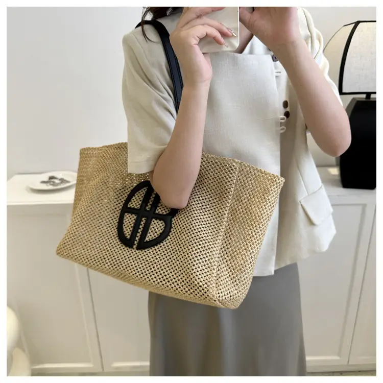 2024 New Woven Straw Shoulder Bag with Logo — feature 15