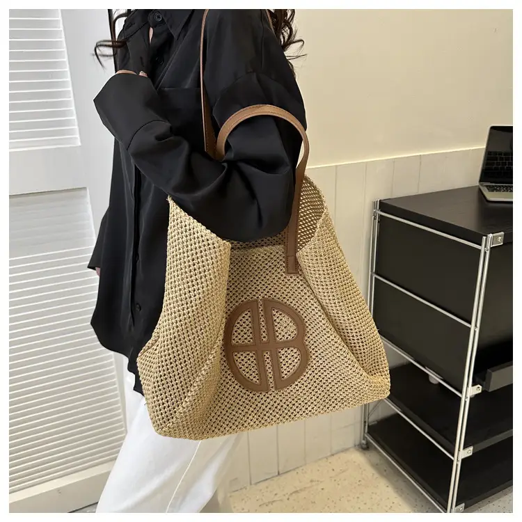 2024 New Woven Straw Shoulder Bag with Logo — feature 18