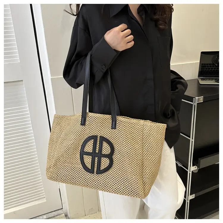 2024 New Woven Straw Shoulder Bag with Logo — feature 19