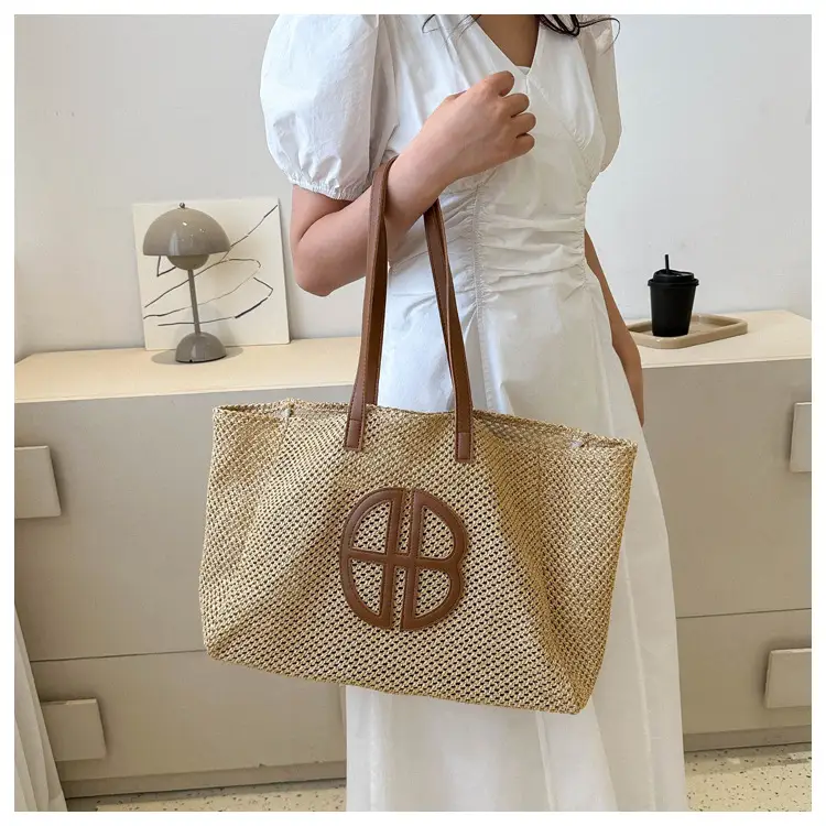2024 New Woven Straw Shoulder Bag with Logo — feature 5