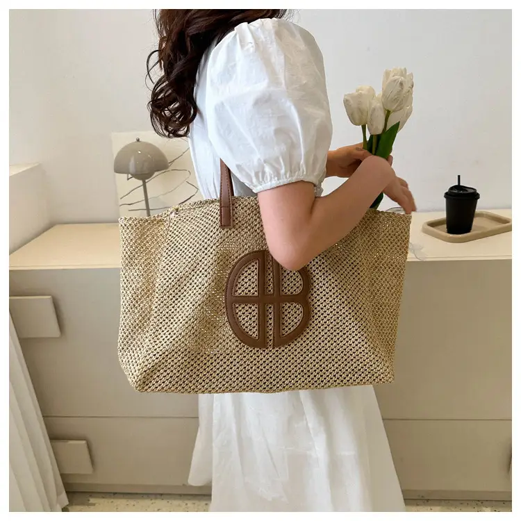 2024 New Woven Straw Shoulder Bag with Logo — feature 8