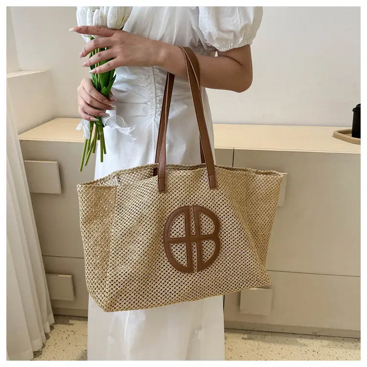 2024 New Woven Straw Shoulder Bag with Logo — feature 9