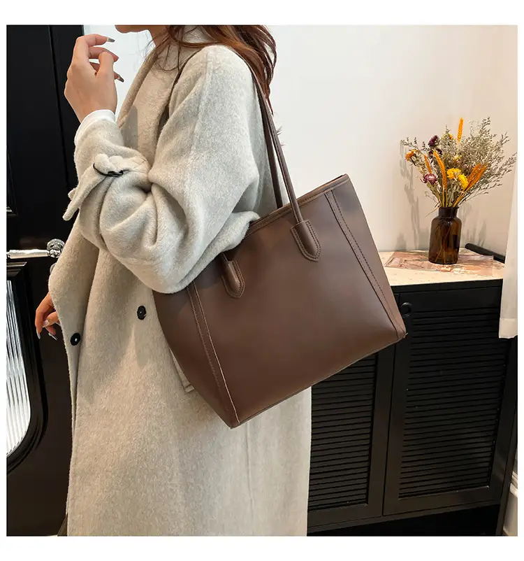 Women's Large Capacity Shoulder Bag Solid Color — feature 14