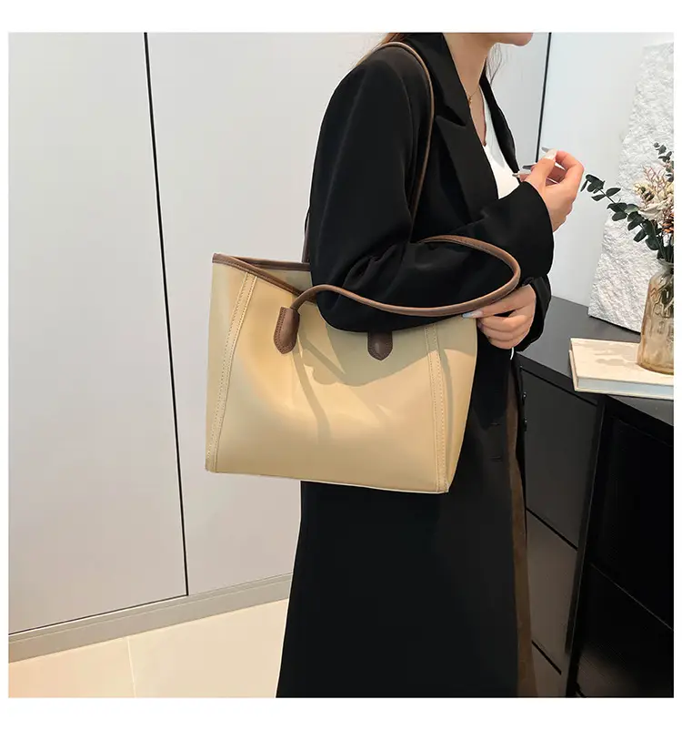 Women's Large Capacity Shoulder Bag Solid Color — feature 28