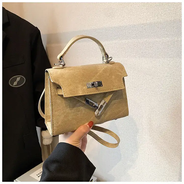 Women's Vintage Frosted Shoulder Messenger Bag Grey — feature 14
