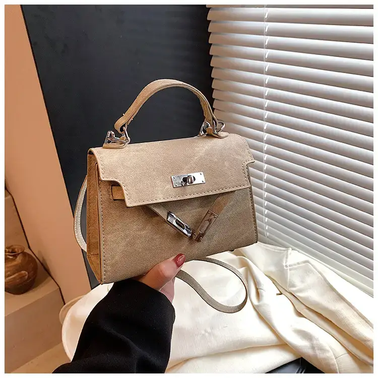 Women's Vintage Frosted Shoulder Messenger Bag Grey — feature 15