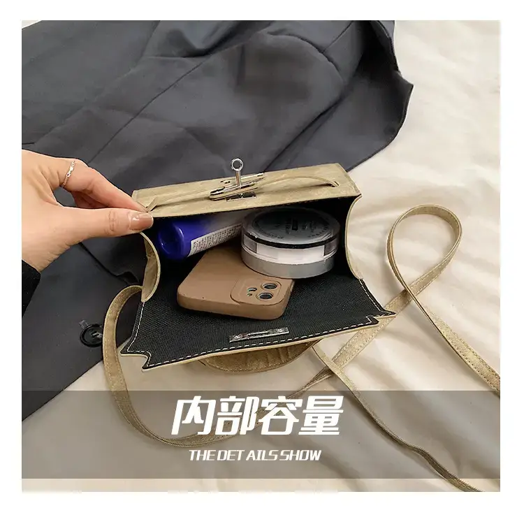 Women's Vintage Frosted Shoulder Messenger Bag Grey — feature 2