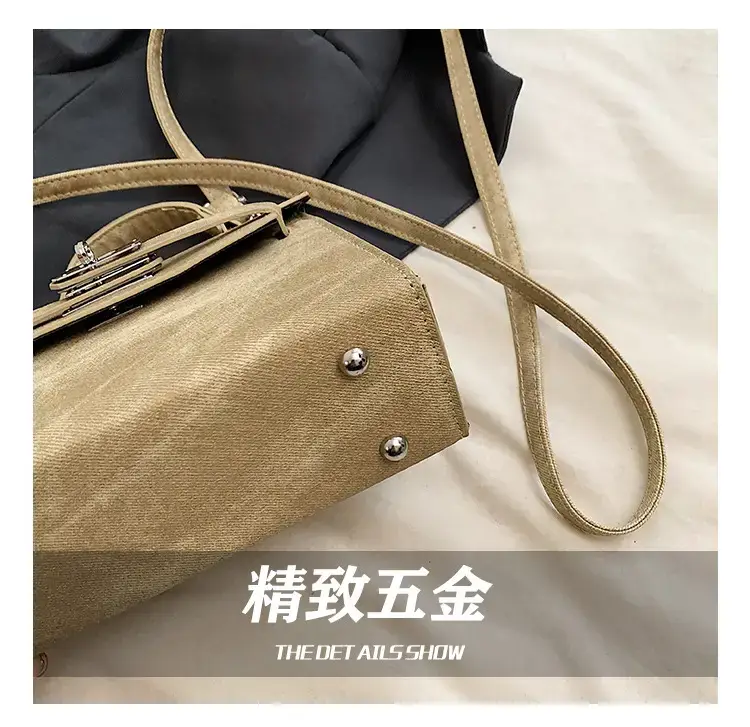 Women's Vintage Frosted Shoulder Messenger Bag Grey — feature 3