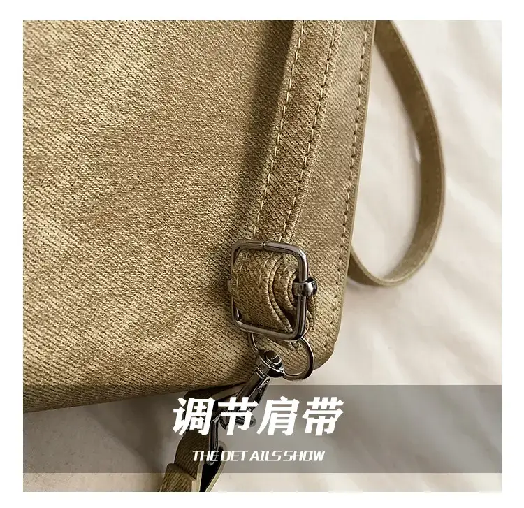 Women's Vintage Frosted Shoulder Messenger Bag Grey — feature 5