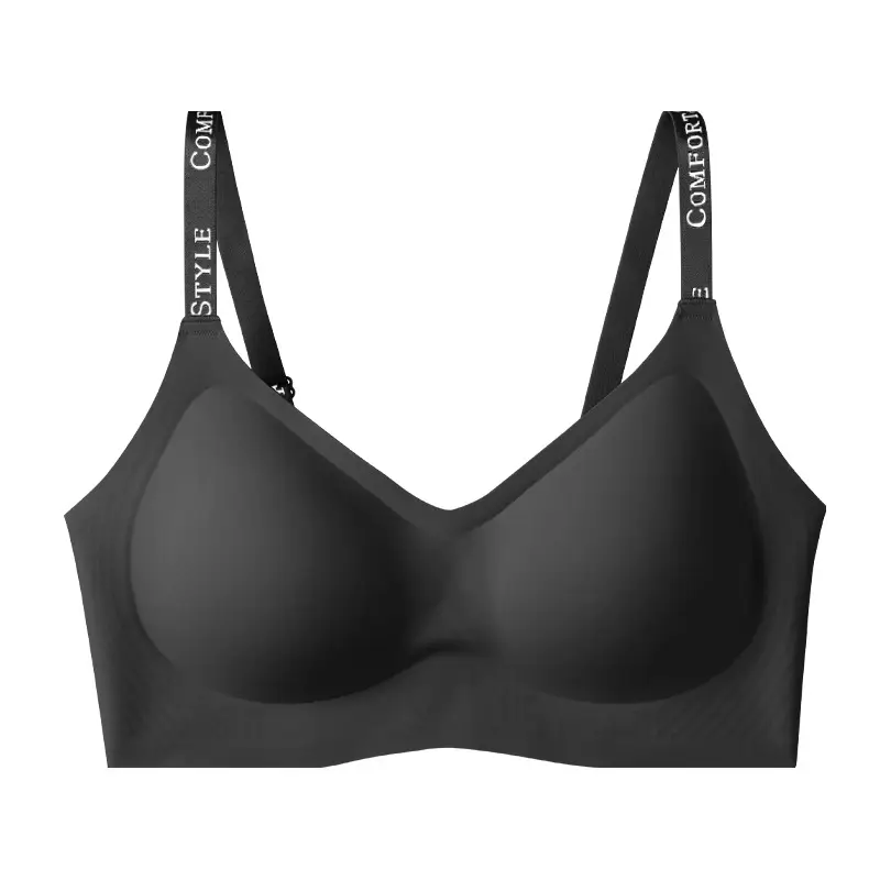 Zk Intimates Women's Anti-Gravity Letter Shoulder Straps French Pure Desire Wei Mi Same Style Manufacturer Wholesale Intimates Women's Seamless Bra - Image 2