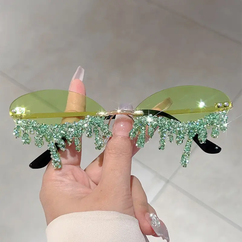 Cross-border Diamond Sunglasses Angel Tears Spice Girls Cool