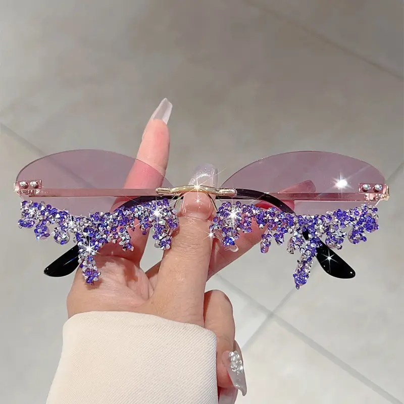 Cross-border Diamond Sunglasses Angel Tears Spice Girls Cool
