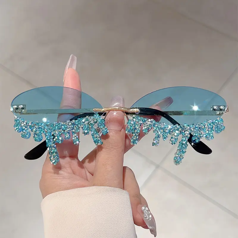 Cross-border Diamond Sunglasses Angel Tears Spice Girls Cool