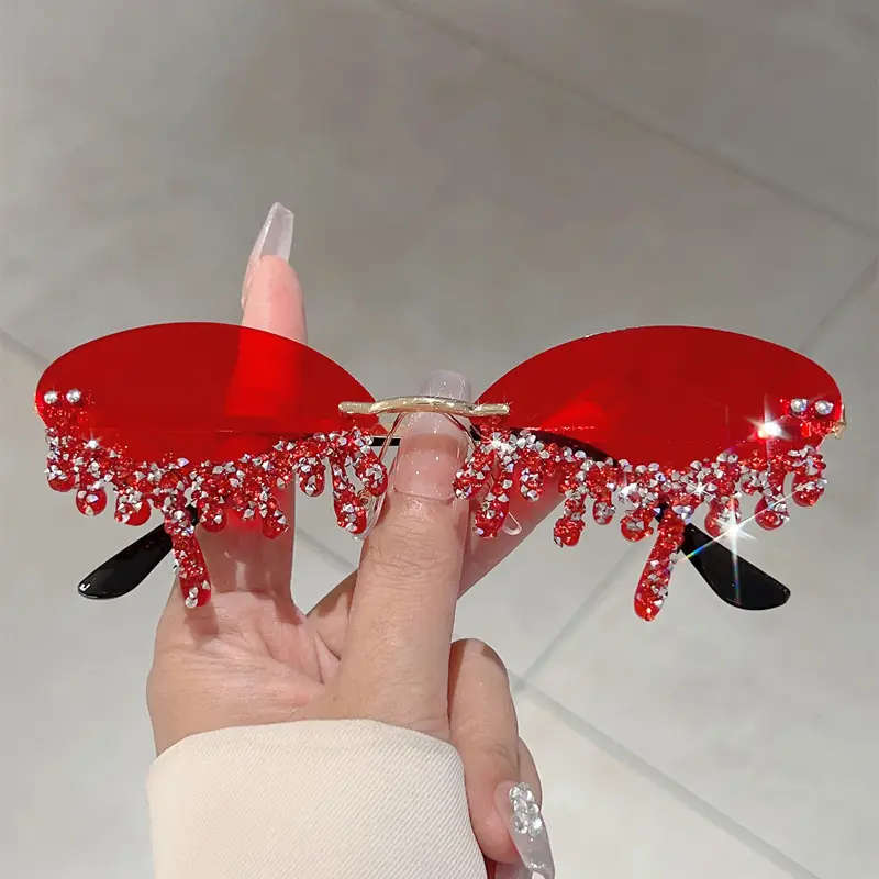 Cross-border Diamond Sunglasses Angel Tears Spice Girls Cool