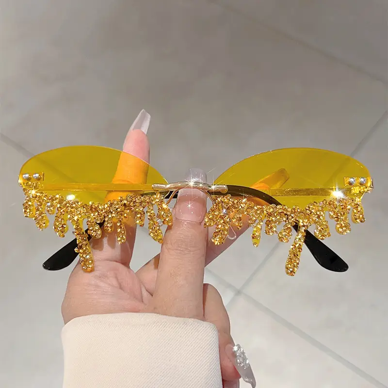 Cross-border Diamond Sunglasses Angel Tears Spice Girls Cool