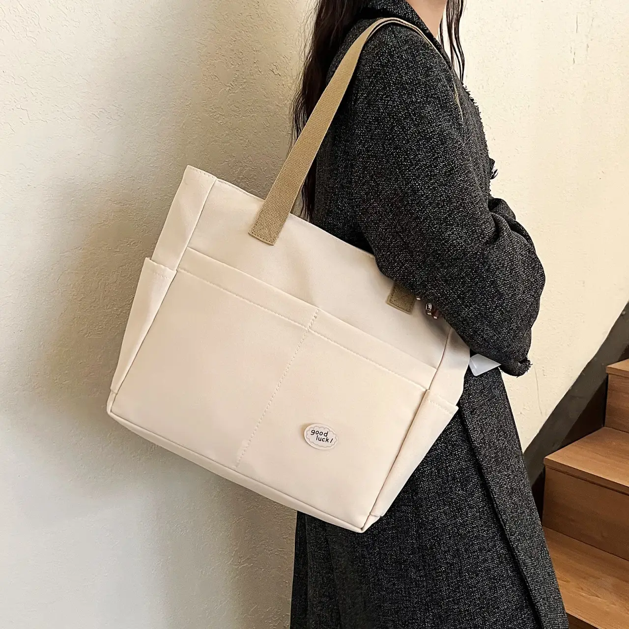 Large Capacity Canvas Tote Bag for Women - Image 5