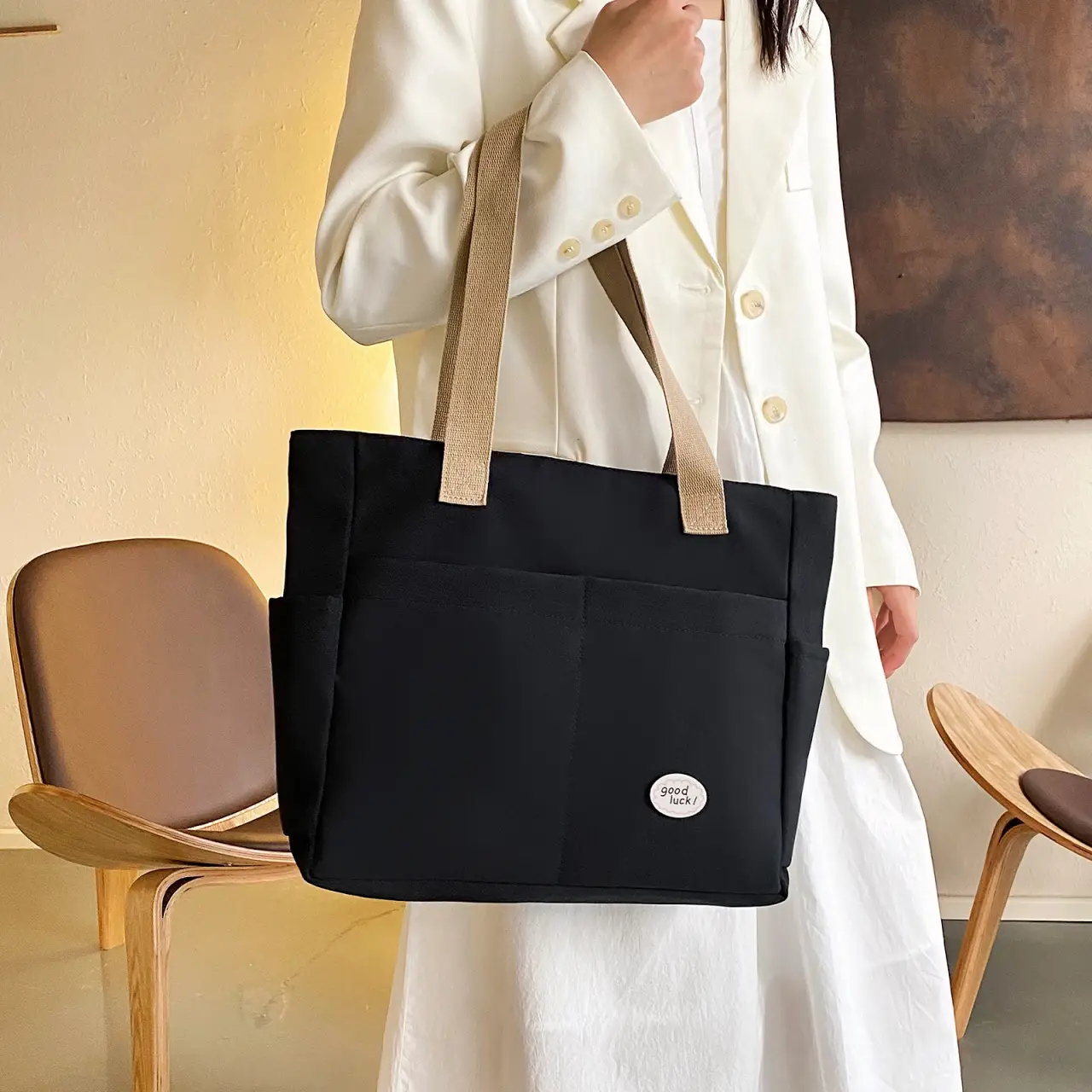 Large Capacity Canvas Tote Bag for Women - Image 6