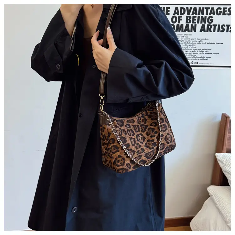 Leopard Print Shoulder Bag Women's Fashion Bag - Image 8