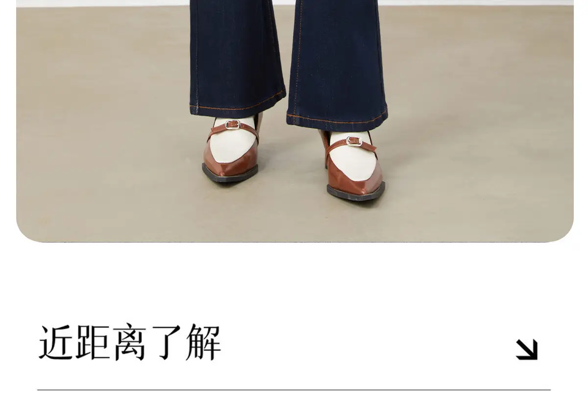 Dark Blue Flared Denim Pants for Women — feature 30