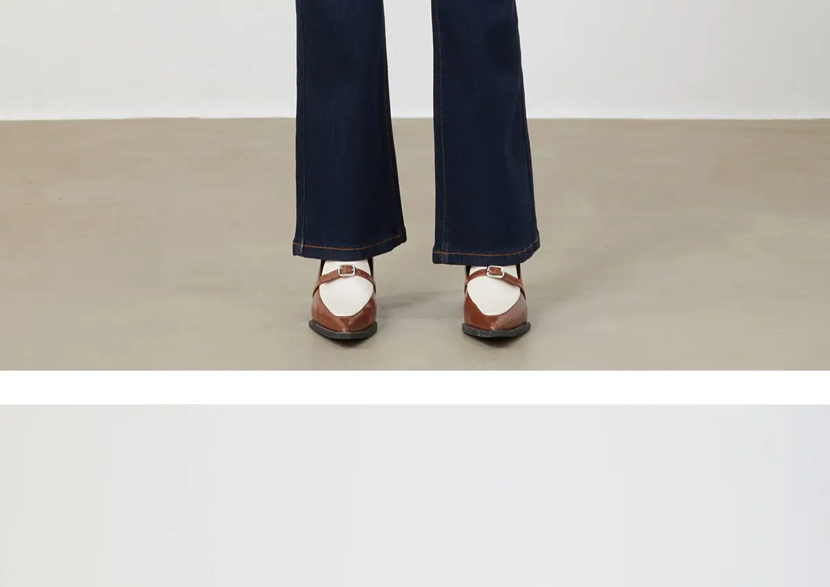Dark Blue Flared Denim Pants for Women — feature 50