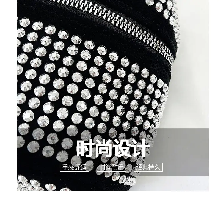 Women's Full Diamond Pearl Crossbody Bag Black 2024 — feature 9