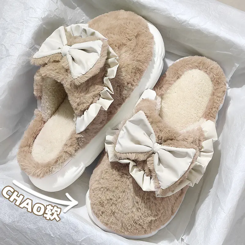 Cotton Slippers Women's Winter 2024 New Indoor Home Non-slip Soft Bottom Mute Warm Plush Slippers for Men