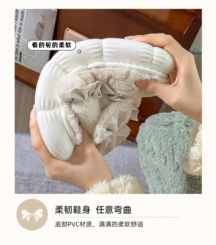 Cotton Slippers Women's Winter 2024 New Indoor Home Non-slip Soft Bottom Mute Warm Plush Slippers for Men — feature 7