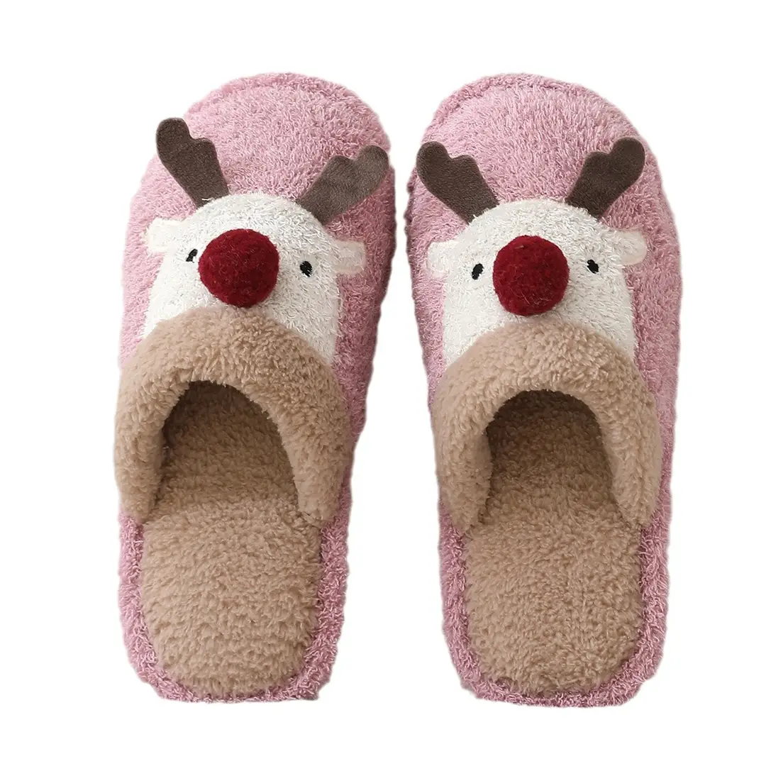 Cross-border cotton slippers cute Christmas elk cotton slippers women's winter fashion slippers home non-slip couple Mao Mao slippers - Image 10