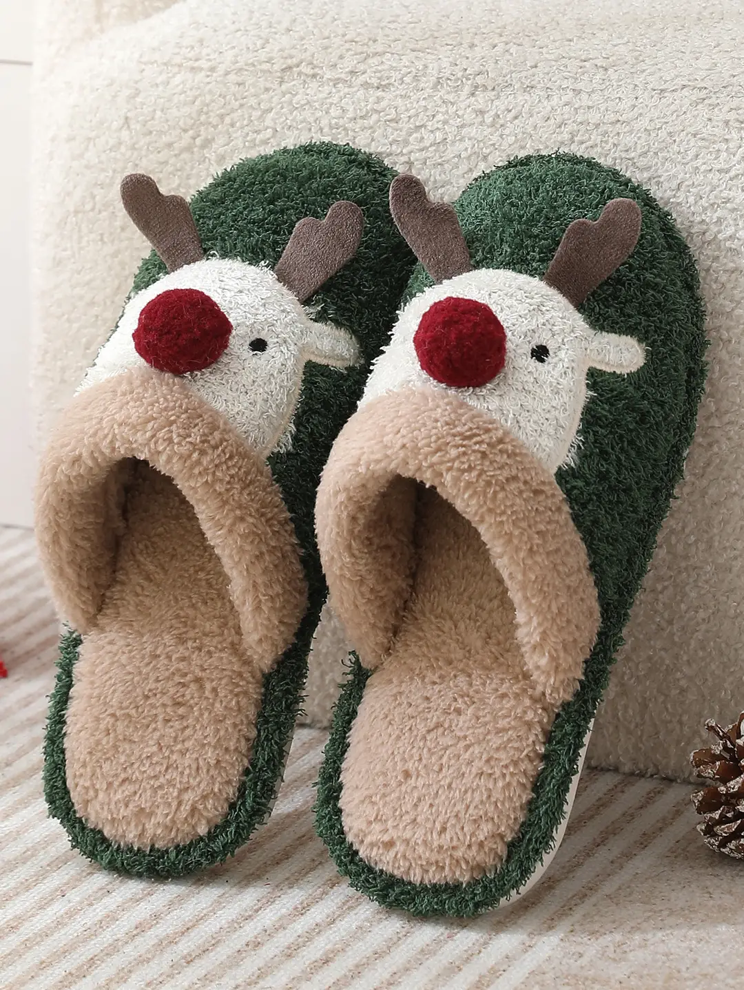 Cross-border cotton slippers cute Christmas elk cotton slippers women's winter fashion slippers home non-slip couple Mao Mao slippers — feature 12
