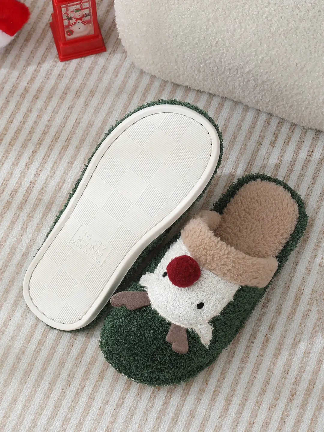 Cross-border cotton slippers cute Christmas elk cotton slippers women's winter fashion slippers home non-slip couple Mao Mao slippers — feature 14