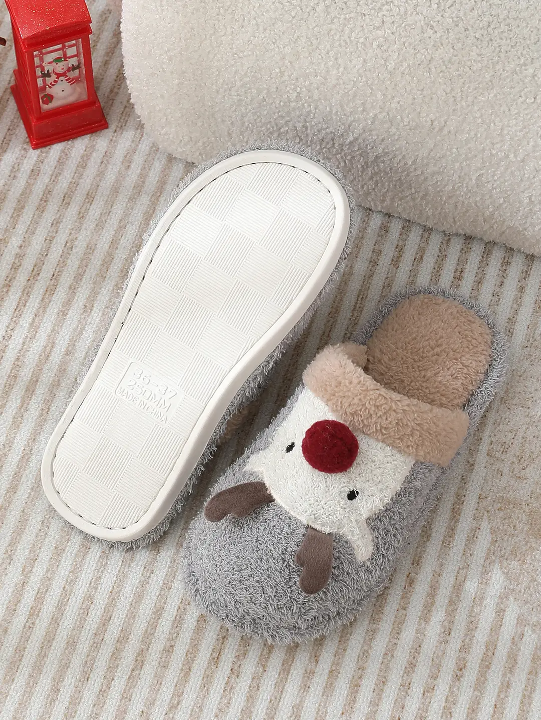 Cross-border cotton slippers cute Christmas elk cotton slippers women's winter fashion slippers home non-slip couple Mao Mao slippers — feature 6